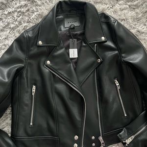 Black Crop Moto Jacket